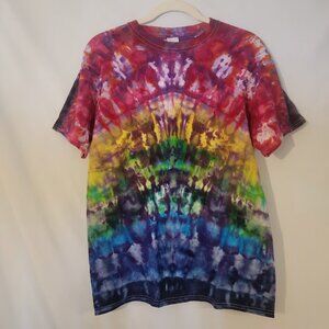 Hand made tie dye t-shirt with purple wash Unisex size M